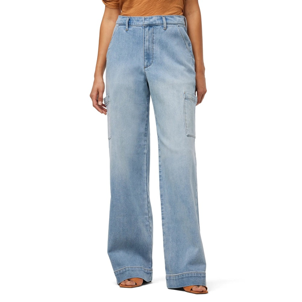 Joe's Jeans Cargo Jeans Nolan Wash Wide Leg Utility Denim Light Blue Altered* 25